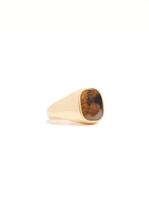 Petrified Sequoia Signet Ring