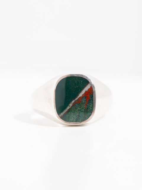 Bloodstone in Silver - Size 9 1/2