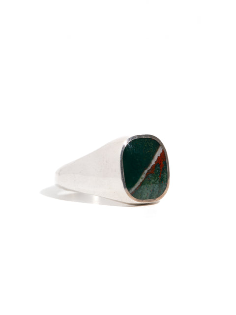 Bloodstone in Silver - Size 9 1/2