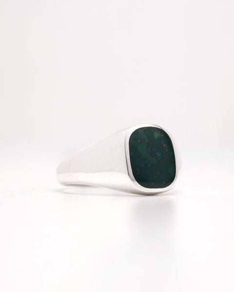 Bloodstone in Silver - Size 12 1/2