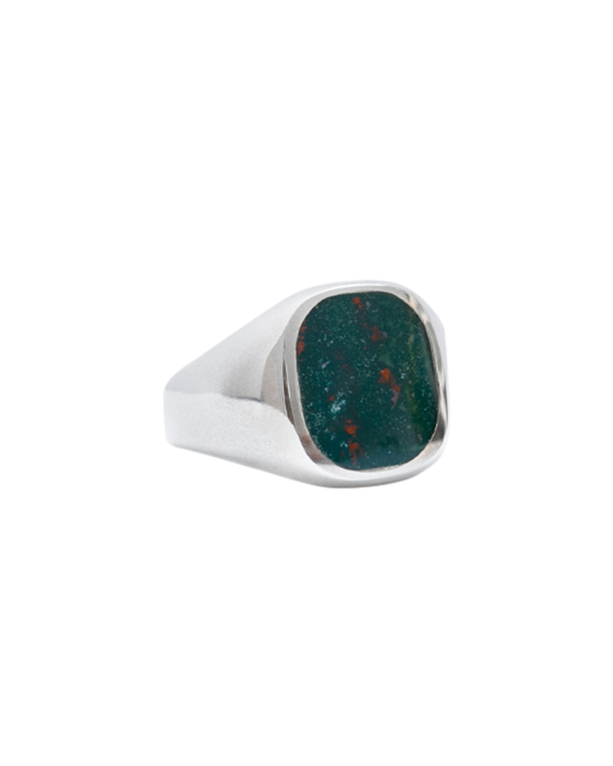 Mens Bloodstone Signet Ring in Sterling Silver, 14k Gold, 18k Gold