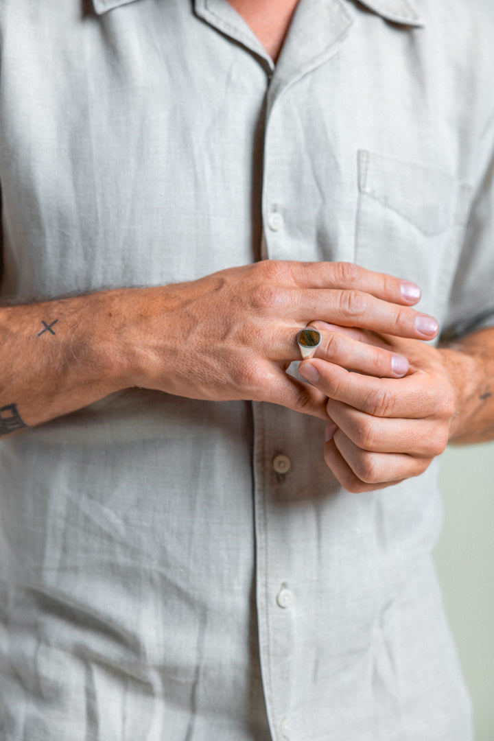 Tigers Eye Signet Ring
