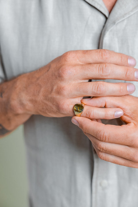 Tigers Eye Signet Ring