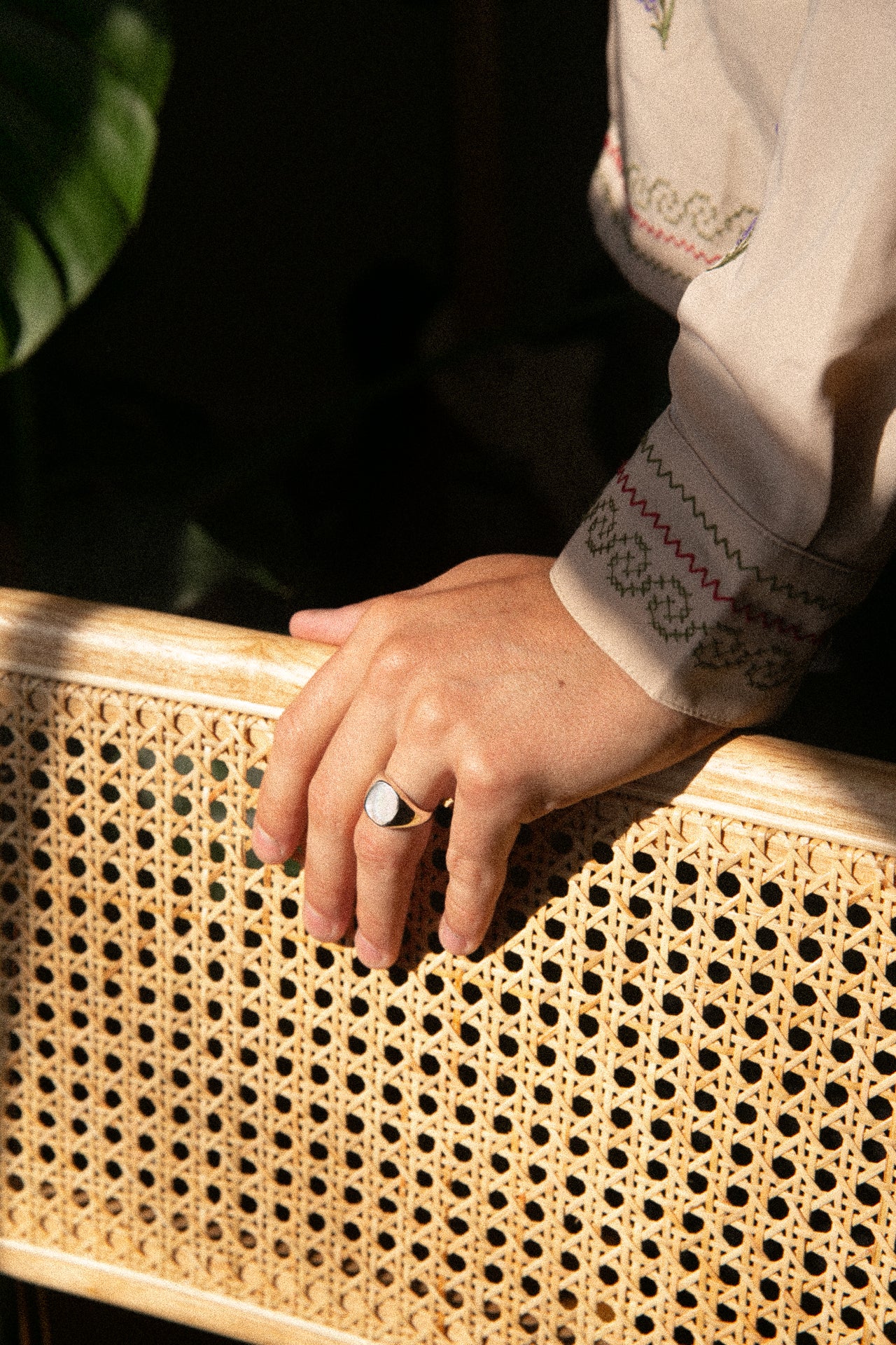 Mother of Pearl Signet Ring