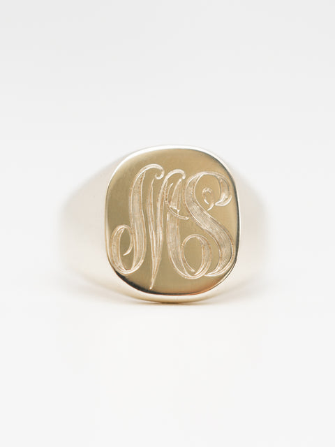 Monogram Signet - 14k Solid Gold